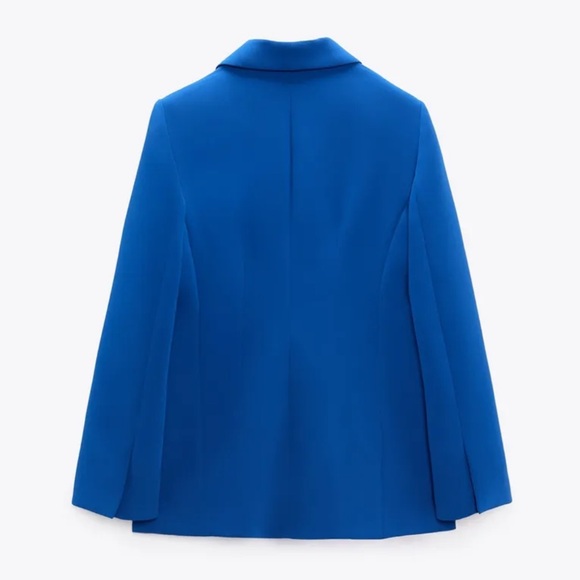 Zara NWT blue tuxedo dinner blazer jacket - Picture 6 of 8